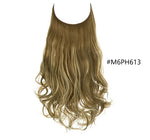 Women's Fishing Line Long Curly Large Wave Hair Extensions
